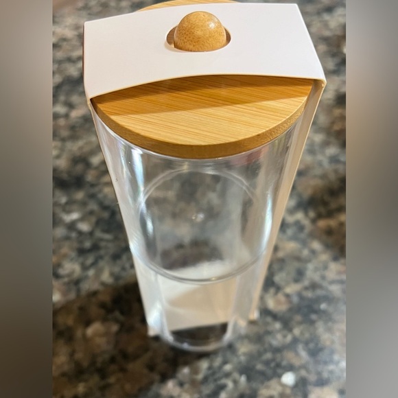 bamboo and clear plastic 2 compartment stackable organizer - Picture 4 of 7